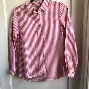 Madewell pink stripped button up